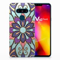 LG V40 Thinq TPU Case Purple Flower