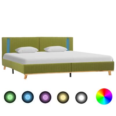 vidaXL Bedframe met LED stof groen 160x200 cm