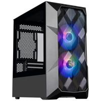 Cooler Master TD300 Mesh pc behuizing - mini-tower, 2 x 120 mm ARGB fans voor sterke luchtstroom, micro-ATX en mini-ITX MB compatibel, zijpaneel van gehard glas, verwijderbare bovenkant, ARGB/PWM hub