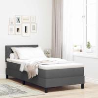 vidaXL Boxspringbed met Matras & LED Donkergrijs 90x190 cm Stof