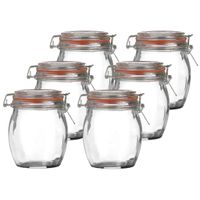 Weckpot/inmaakpot - 10x - 750 ml - glas - met beugelsluiting - D11 x H14 cm