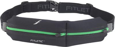 Fitletic Double Pouch Running Belt Black / Green - N02-06 Fitletic Double Pouch Running Belt Black / Green - N02-06