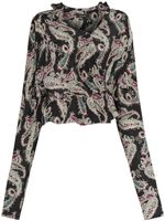 ISABEL MARANT blouse en soie à imprimé cachemire - Noir - thumbnail