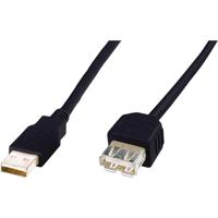 Digitus USB-kabel USB 2.0 USB-A stekker, USB-A bus 1.80 m Zwart AK-300202-018-S - thumbnail