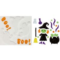 Horror gel raamstickers heksen en spoken - 2x vellen - Halloween thema decoratie/versiering