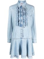 MOSCHINO JEANS robe en jean à volants - Bleu