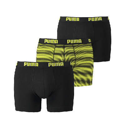 Puma 3-pack Printed Stripe Design Boxershorts Black/Anthracite-XL
