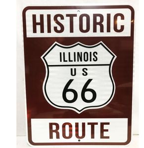 Historic Route 66 Illinois Snelweg Bord - Reflecterend