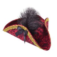 Rubies Carnaval verkleed hoed voor een Piraat - rood/zwart - polyester - dames   - - thumbnail