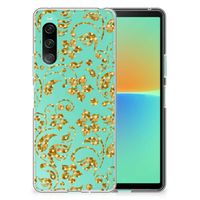 Sony Xperia 10 V TPU Case Gouden Bloemen