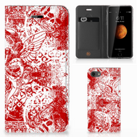 Mobiel BookCase iPhone 7 | 8 | SE (2020) | SE (2022) Angel Skull Rood - thumbnail