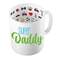 Cadeau koffie/thee mok voor papa - groen - super papa - keramiek - 300 ml - Vaderdag   -