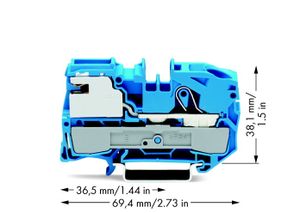 WAGO 2016-7114 Scheidingsklem 12 mm Spanveer Toewijzing: N Blauw 1 stuk(s)