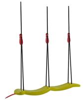 BIG Snake-Swing - kunststof dubbele schommel, aan beide zijden belastbaar tot 50 kg, gemonteerde schommel, in hoogte verstelbare touwen, voor kinderen vanaf 5 jaar