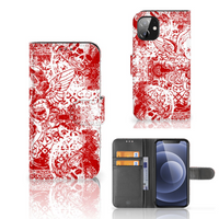 Telefoonhoesje met Naam Apple iPhone 12 Mini Angel Skull Rood