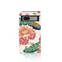 Telefoonhoesje met Pasjes voor Google Pixel 8A Pink Peacock