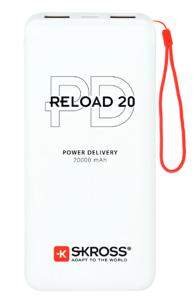 Skross Reload 20 PD Powerbank 20000 mAh Li-ion Wit Statusweergave