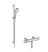 Hansgrohe Croma Select S doucheset met thermostaatkraan, 3 standen handdouche en 90cm glijstang chroom