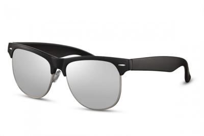 CWI zonnebril unisex wayfarer cat.3 zwart/zilver (CWI2530)