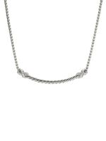 David Yurman collier Petite X Bar Station en argent sterling serti de diamants