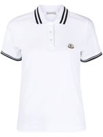 Moncler polo à bords rayés - Blanc