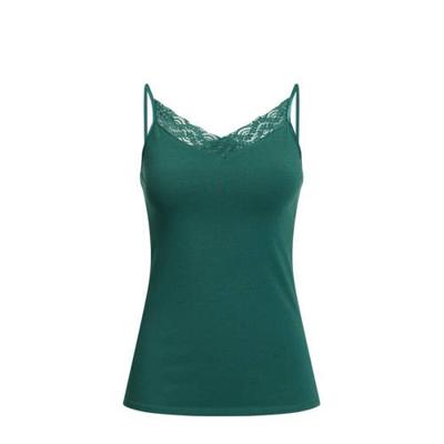 WE Fashion spaghettitop met biologisch katoen trekking green