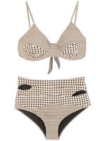 Amir Slama bikini taille-haute à pois - Tons neutres