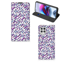 Motorola Moto G100 Hoesje met Magneet Feathers Color - thumbnail