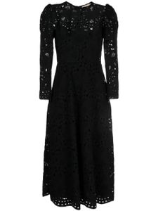 Elie Saab robe en dentelle à coupe mi-longue - Noir