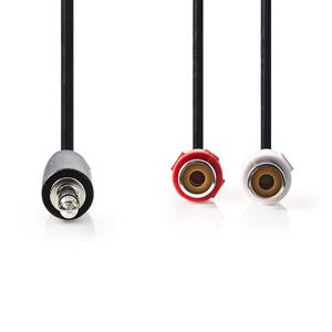 Stereo-Audiokabel | 3,5 mm Male - 2x RCA Female | 0,2 m | Zwart [CAGB22250BK02]