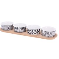 Excellent Houseware set van 4x luxe hapjes/saus/tapas porselein schaaltjes