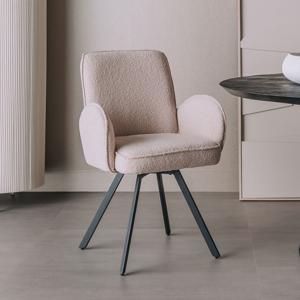 Tower Living Draaibare Eetkamerstoel Livo Bouclé - Beige