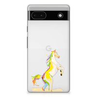 Google Pixel 6A Telefoonhoesje met Naam Horse Color - thumbnail