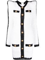 Balmain robe courte à bords contrastants - Blanc