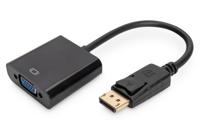 Digitus AK-340403-001-S DisplayPort / VGA Adapter [1x DisplayPort stekker - 1x VGA-bus] Zwart 15.00 cm