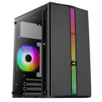 AeroCool Boitier Mini Tour Micro ATX compatibel Evo Mini RGB met panneau vitré (Noir)