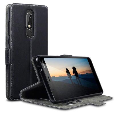 Qubits - slim wallet hoes - Nokia 5.1 - zwart