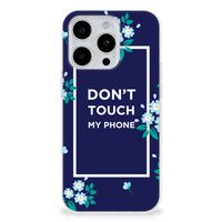 iPhone 15 Pro Max Silicone-hoesje Flowers Blue DTMP - thumbnail