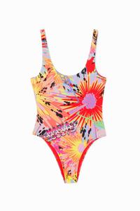 Body met kleurenprint - RED - S