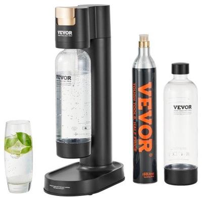 VEVOR bruiswatermaker frisdrankmaker, Seltzer waterstartset met 2 BPA-vrije 1 liter PET-flessen, 1 CO2-fles, compatibel met inschroefbare CO2-flessen van 60 liter
