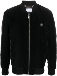 Philipp Plein veste bomber zippée à patch logo - Noir