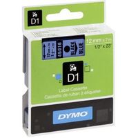 Dymo D1 Tape Cassette 12 mm x 7m zwart op blauw 45016 - thumbnail