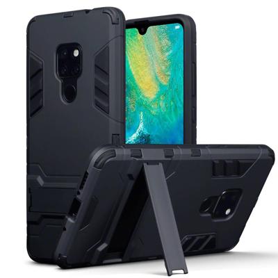 Qubits - Double Armor Layer hoes met stand - Huawei Mate 20 - zwart