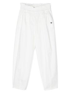 Monnalisa pantalon droit à plaque logo - Blanc