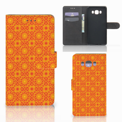 Samsung Galaxy J7 2016 Telefoon Hoesje Batik Oranje Samsung Galaxy J7 2016 Telefoon Hoesje Batik Oranje
