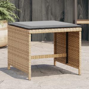 Tuinkrukken 4 st met kussens 41x41x36 cm poly rattan beige