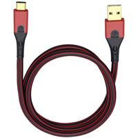 USB 3.2 Gen 1 (USB 3.0) [1x USB 3.2 Gen 1 stekker A (USB 3.0) - 1x USB-C stekker] 1.00 m Rood/zwart Vergulde steekcontacten Oehlbach USB Evolution C3 - thumbnail