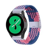 By Qubix - Compatible met Garmin Forerunner 55/245 / 645 - Braided nylon bandje - Blauw/roze - Compatible Garmin bandje - Bandbreedte: 20mm