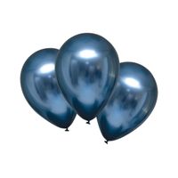 Chrome Ballonnen Azuur Blauw Luxe - 6 Stuks - thumbnail