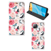 OPPO A15 Smart Cover Butterfly Roses - thumbnail